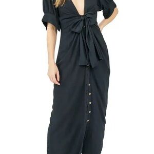 Free People Free-est Summer Tie Front Maxi Shirtdress Size Small NWT